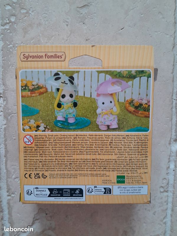 Le duo des bebes en habits de pluie - sylvanian tous pour bebes
