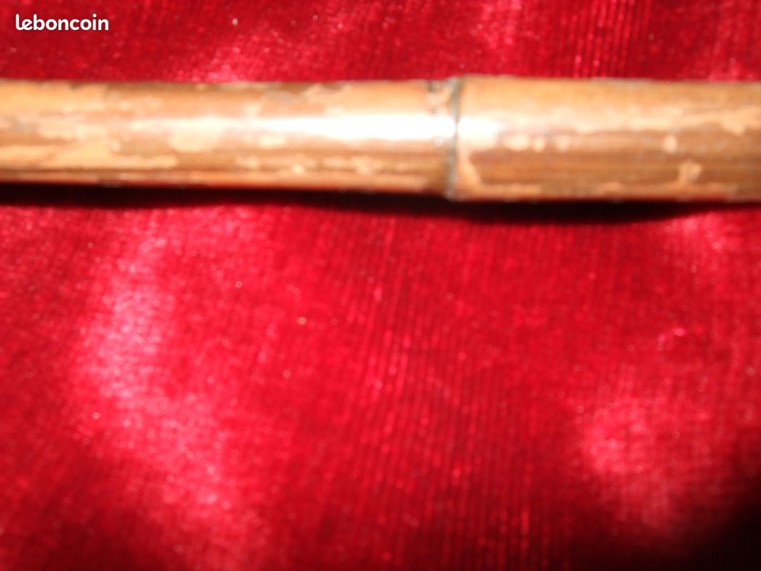 Cravache De Chasse à Courre Fin XIXe Siècle - Manche En Bois De Cerf Et Bambou - Objet Vintage Et De Métier