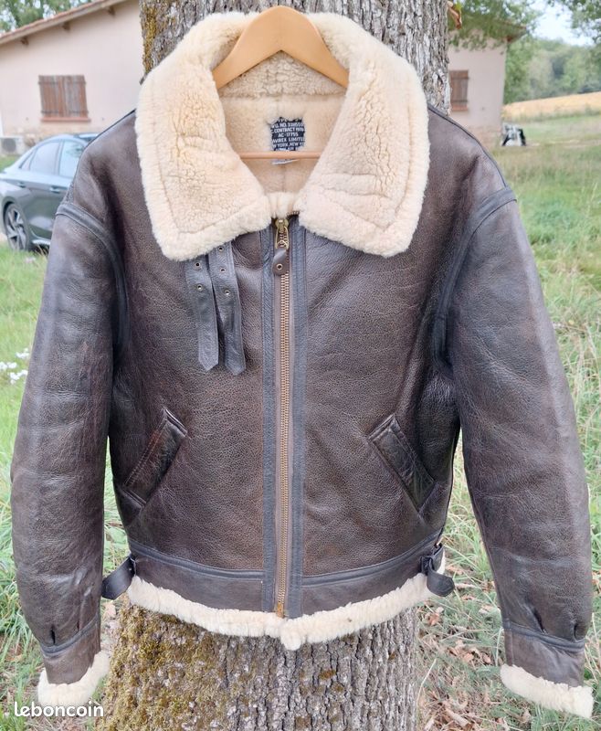 Blouson en cuir B3 pilote US Air Force XXXXL bombardier jacket bomber WW2 aviateur