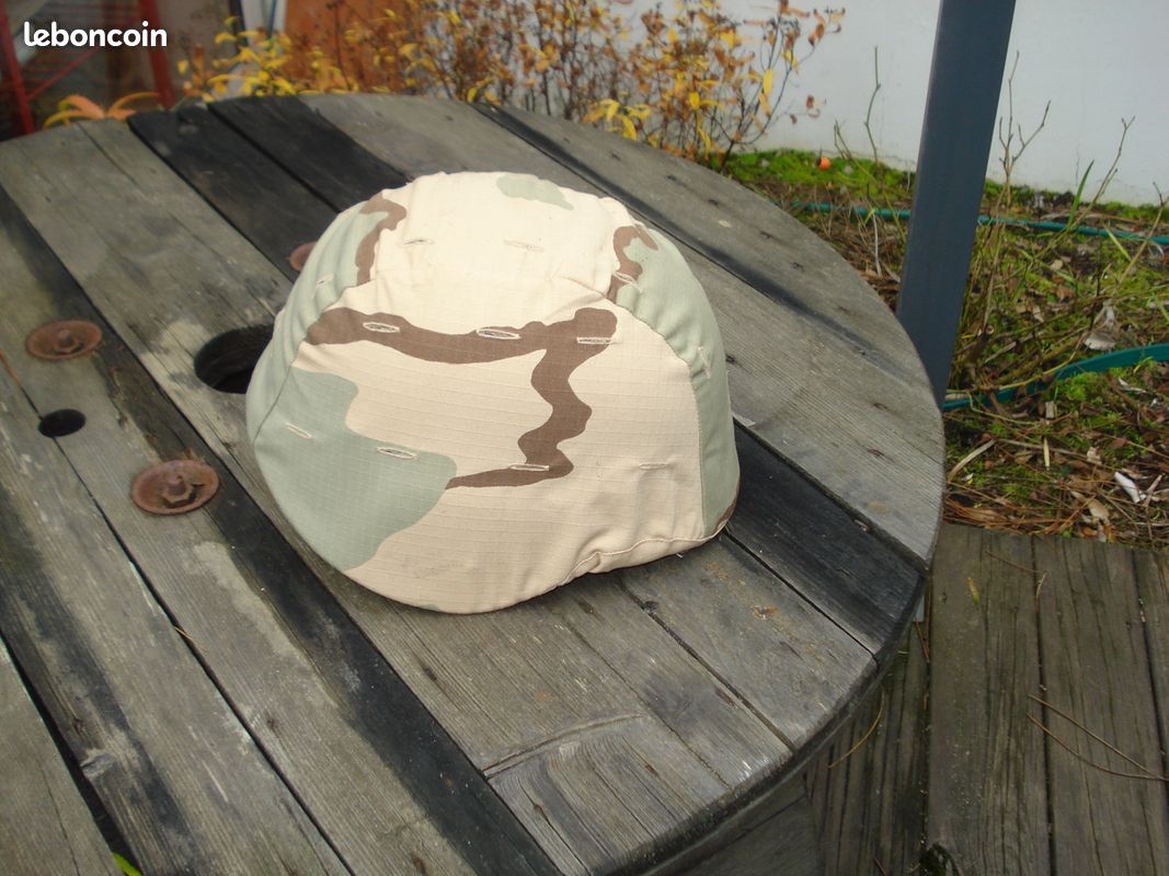 Caque US type FRITZ avec couvre casque toile camouflée pour paint ball softair (image 1)