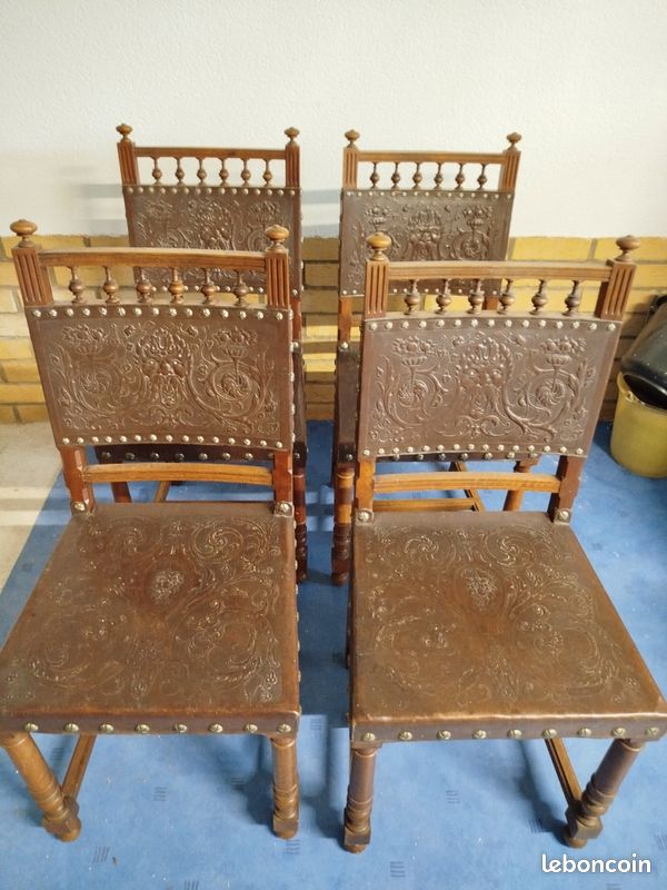 Chaises anciennes cuir (image 2)