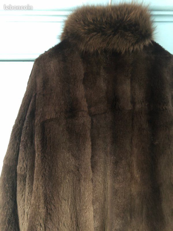 Manteau Vintage LOGNAN'S LANCASTER - 100% Laine Et Fourrure - Taille 40 - Beige - Pardessus Femme