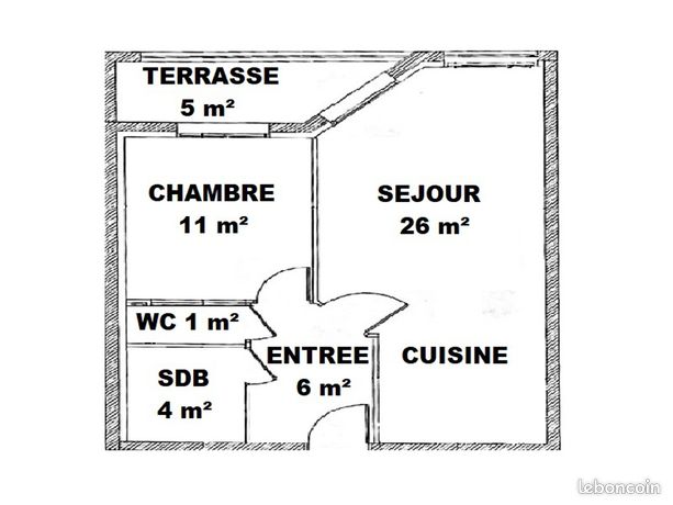 Appartement 2 pièces 50 m²