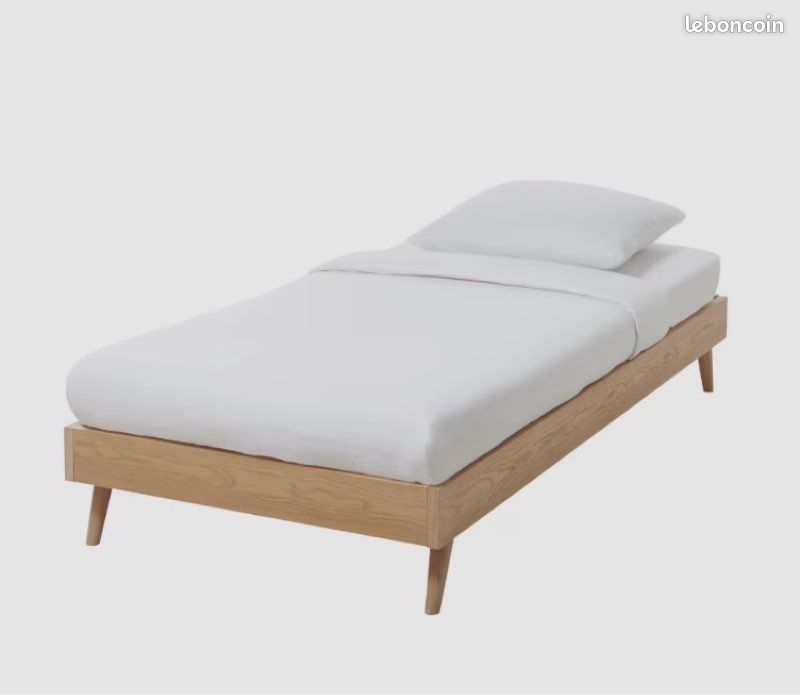 Lit maison du monde sixties - lit vintage gris + matelas (image 2)