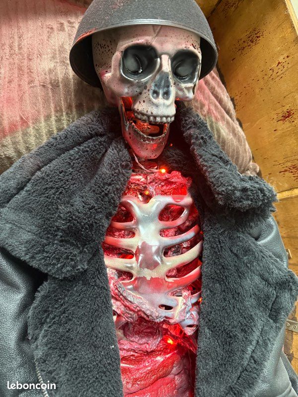 Lot de 3 décorations en forme de cercueil - Cage noire avec squelette piégé - Décoration Halloween parfaite
