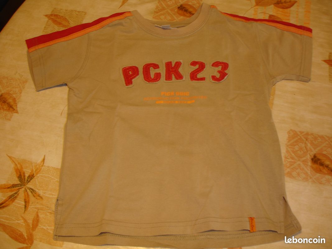 Veteme haut t-shirt beige rouge 6A Pink Ouic PCK23 (image 1)