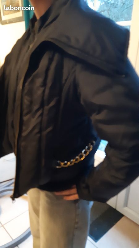 Manteau noir femme col haut T36-T38 (image 4)