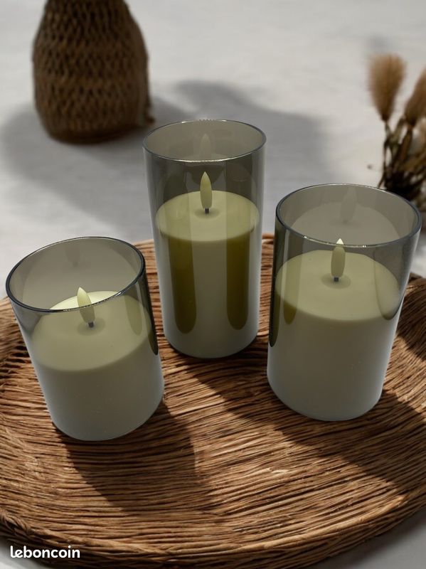 Lot de 3 bougies LED sans flamme – Ambiance romantique et sécurité assurée (image 1)