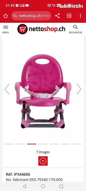 Rehausseur Chicco Pocket Snack Pink Rose (image 4)