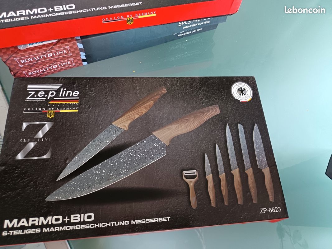 Couteau En Résine Marbrée 19 Cm – Neuf, Sans Marque, Réf Az12234689