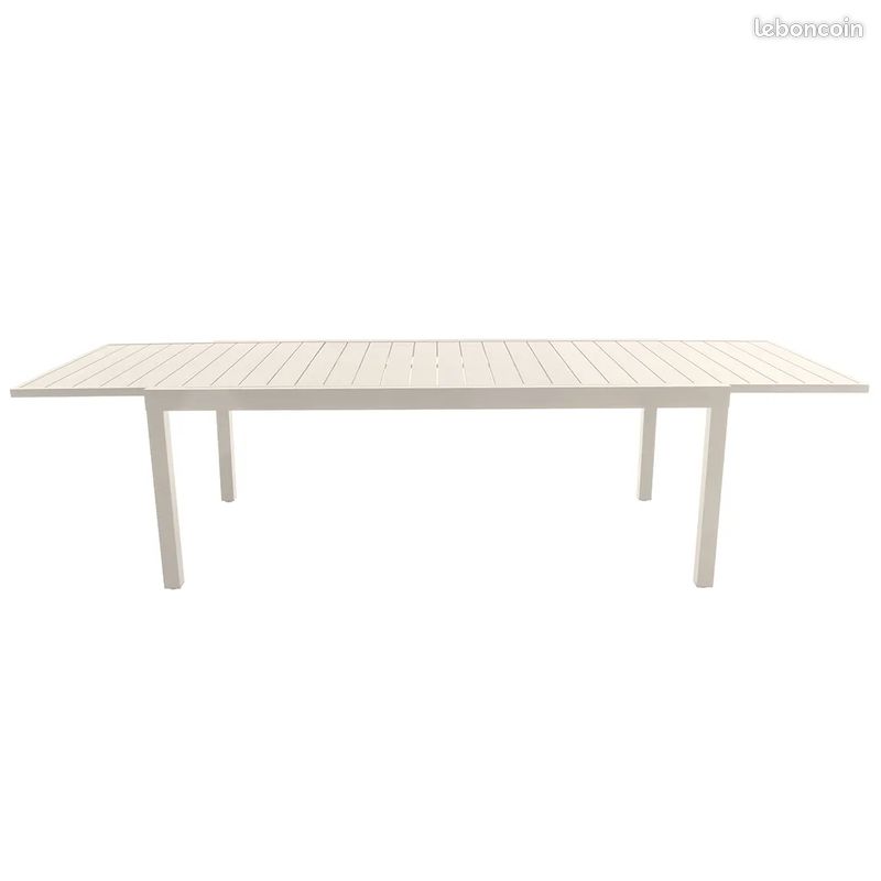 Table de Jardin MALAGA en Aluminium - 2/3M - Coloris Sable (image 2)