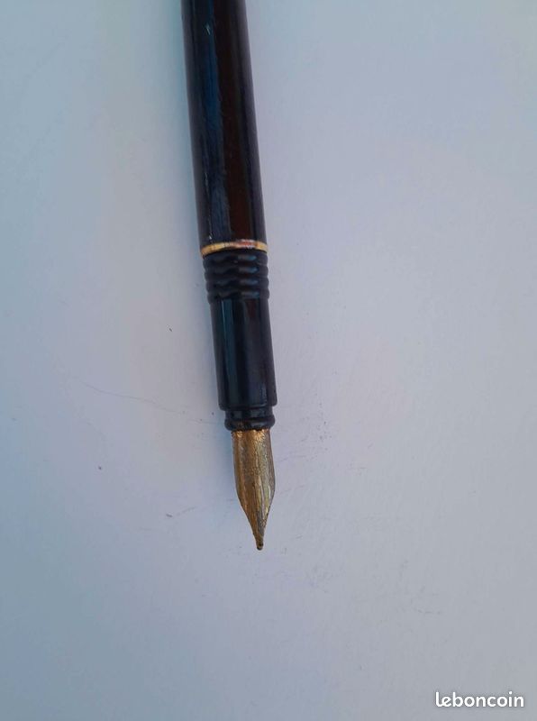 Stylo Plume Waterman 22 Vintage Rare - Plume Or 18 Carats, Corps Ébonite, Occasion