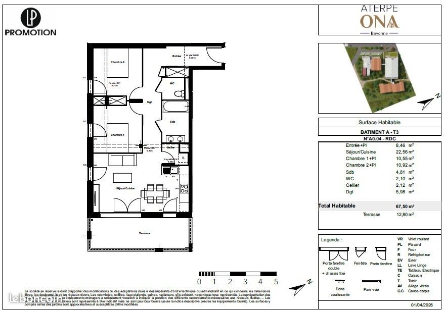 Appartement 3 pièces 68 m² · à Bayonne · 68 m² · 308 900 €