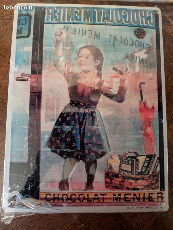 Grand Panneau Métal Publicitaire Chocolat à Tartiner - 51x38cm - Antic Line