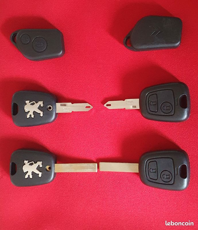 Boitier coque de remplacement télécommande clé Peugeot Citroen 206 - 107- 307- 406 - C1 - C2 - C3 - Saxo etc... (image 1)