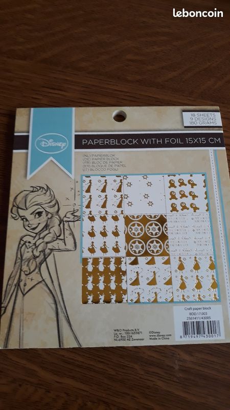 Bloc papiers disney reines des neiges scrapbooking (image 1)