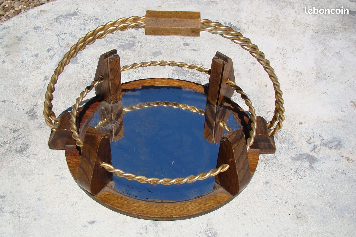 Petit plateau de service à miroir - vintage (image 3)