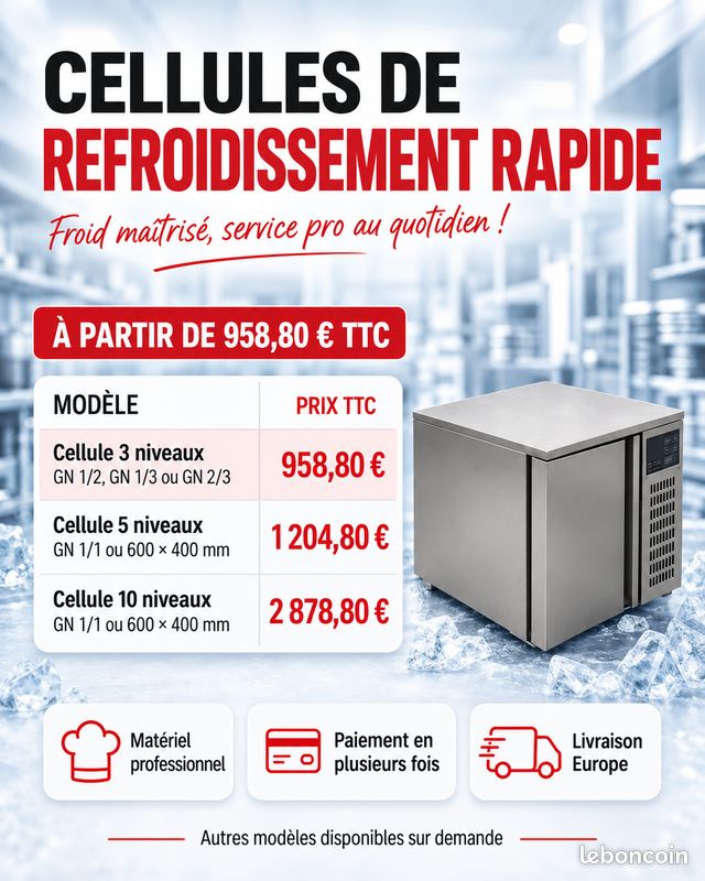 Cellule de refroidissement et surgélation professionnelle neuve à PRIX D'USINE (image 2)