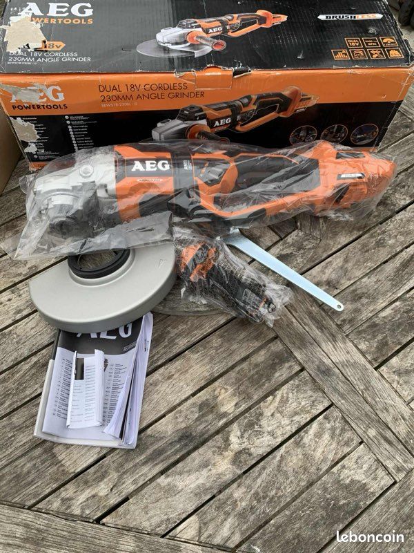 Meuleuse D'angle AEG 230 Mm Sans Fil 18V BEWS18-230BL-0, Modèle Nu, Neuve