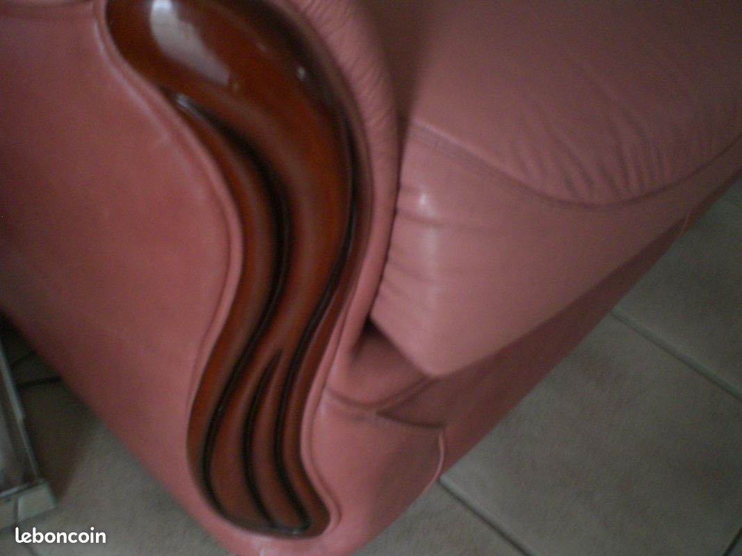 Banquette cuir 3 places + fauteuil assorti (image 3)
