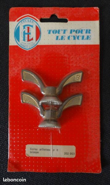 Écrou à Ailettes Laiton Pour Vélo De Collection - 9 Mm - Course, Randonneuse, Piste - Occasion