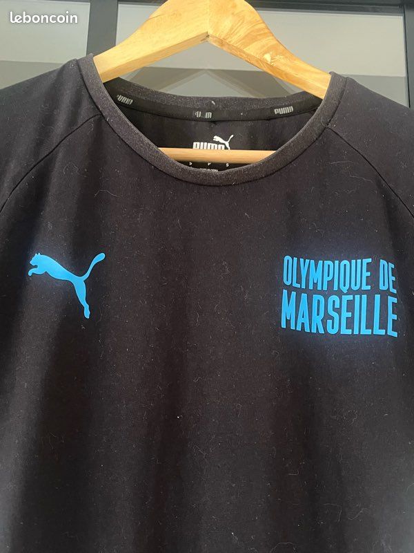 T-Shirt Puma Olympique de Marseille Noir & Blanc – Taille S (image 2)