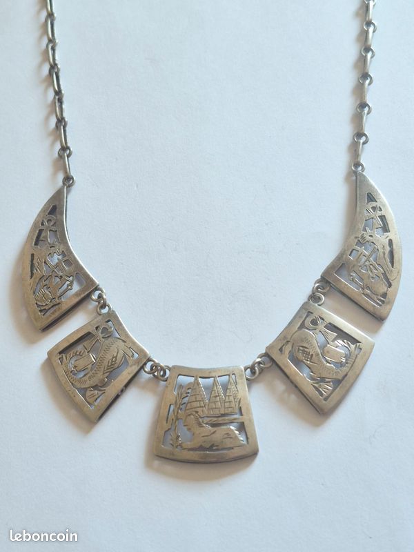 Collier égyptien en argent massif (image 2)