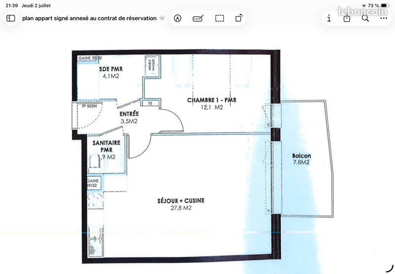 Appartement 2 pièces 49 m² · à Bezannes · 49 m² · 185 000 €