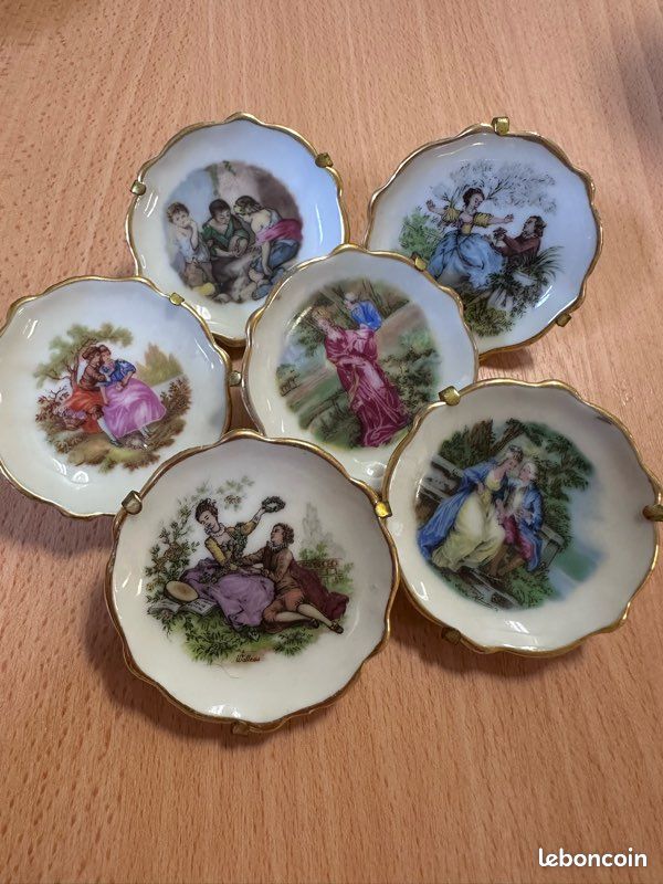 Ancienne Dînette 3 Assiettes Miniature En Argent Massif