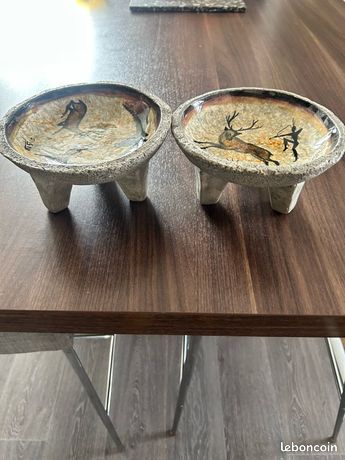 Ceramic pot by Les 2 Potiers, circa 1960, France For Sale at