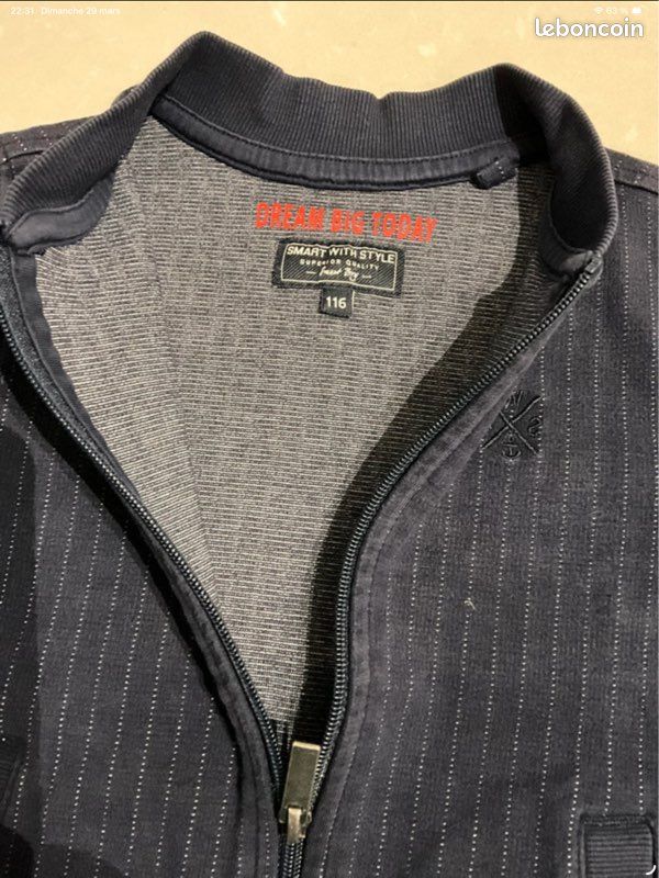 Gilet Homme Stall & Dean Rayé Colorblock – Taille 4XL – Fermeture éclair – Occasion TB