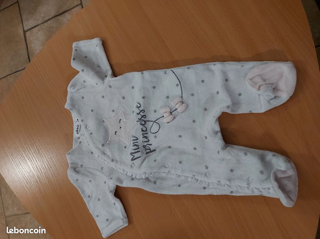 Lot de 4 pyjamas velours 1 mois (image 6)