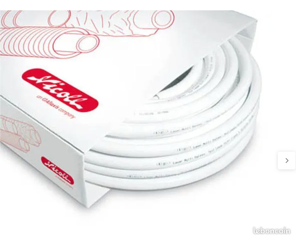 Tube multicouche Fluxo pré-isolé 10mm blanc Ø20, en couronne de 50m, NICOLL, NEUF (image 4)