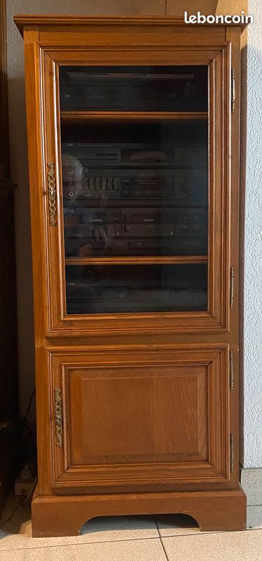 Meuble "colonne" en chêne massif pour chaîne Hi-Fi (image 1)
