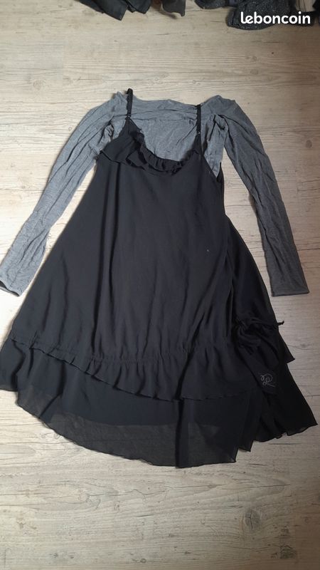Robe Noire Cop Copine Taille 38 - Sans Manches, Longueur Genou, Matière Extensible (polyamide/élasthanne)