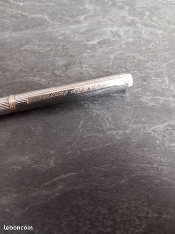 Stylo Roller Vintage Gilles D'Arley - Finition Argenté Et Doré, En Métal Argenté