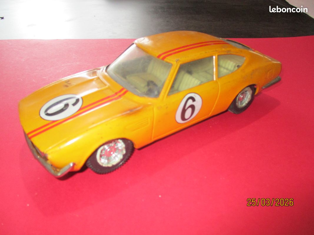 Fiat Dino Joustra – Jouet Ancien En Tôle, Boîte D'origine, Jamais Joué