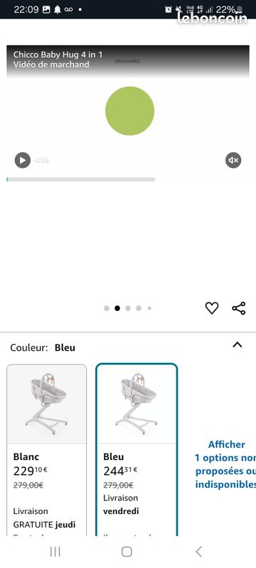 Chicco Baby Hug 4 in 1 Aquarelle + housse + tablette chaise haute (image 6)