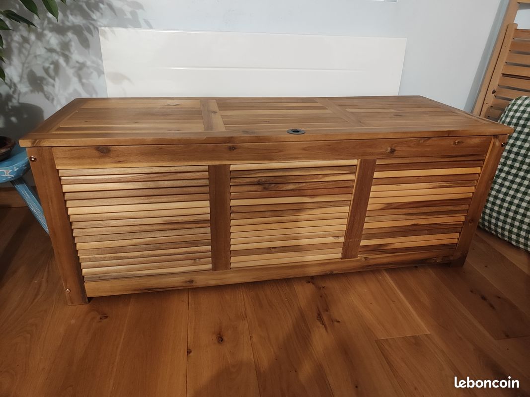 Coffre de rangement en bois d'Acacia neuf (image 1)