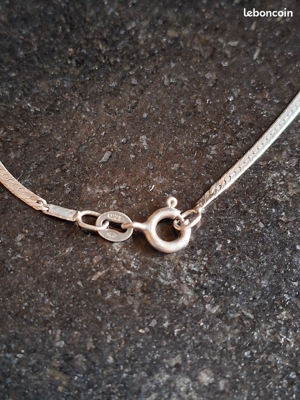 Bracelet Argent 925 véritable - Maille miroir plate - Longueur 18 cm (image 3)