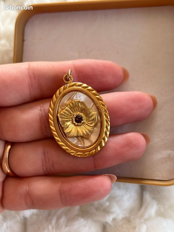 Magnifique pendentif vintage or (image 5)