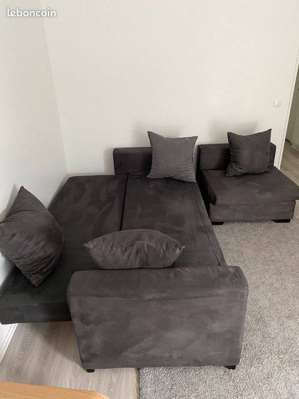 🤩 canapé angle velour noir 🤩 (image 3)