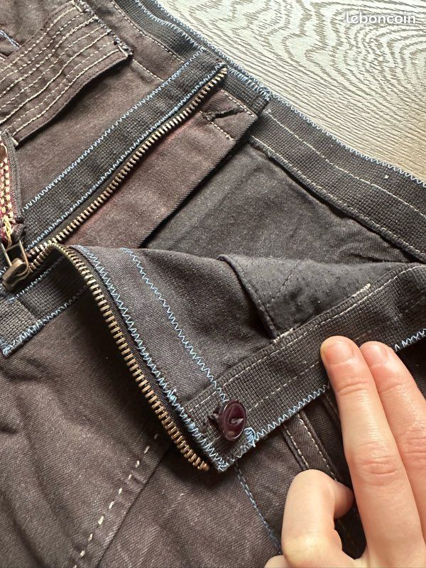 Pantacourt Marithé François Girbaud Beige Gris - Taille 36 - Occasion Très Bon état