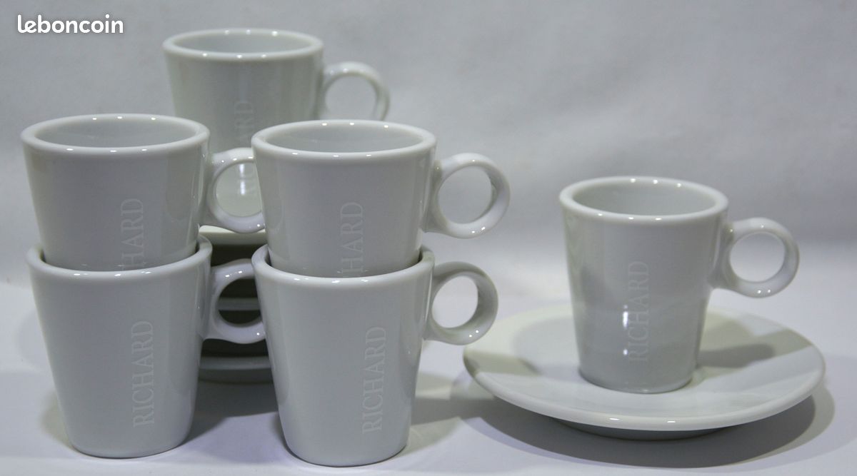 6 tasses café richard + 6 soucoupes (image 1)