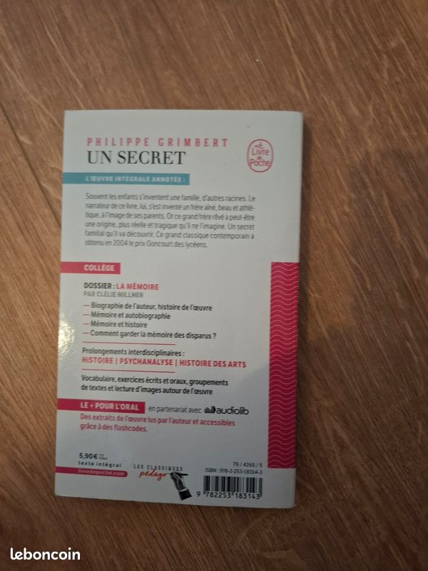 Livre "un secret" de Phillipe Grimbert (image 2)