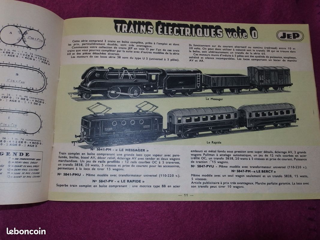 Catalogue JEP 1954 - trains- voitures- avions- bateaux- sous marins- cuisinières