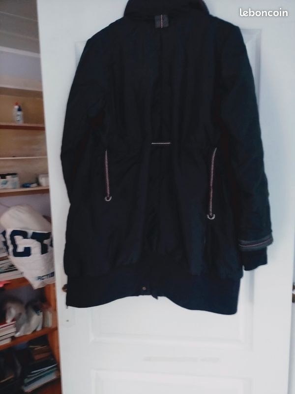 Blouson grand manteau doudoune noir (image 8)