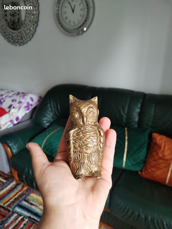Vintage Brass Owl Figurine Statue 10cm (image 9)