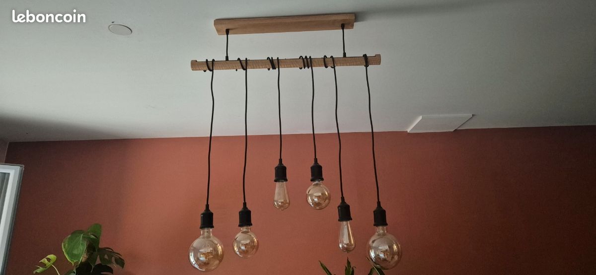 Suspension Alinéa 6 lumières en bois – Très bon état (image 4)