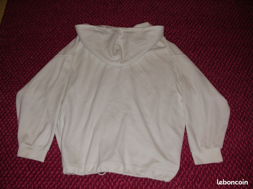 Veste blanche sport 6 avec capuche taille L (image 3)